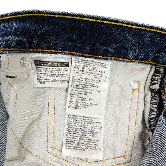 Levi’s 505 Regular Fit Straight Leg Jeans W40 L32 Dark Stonewash Zip Fly VTG Y2K - Picture 6 of 12